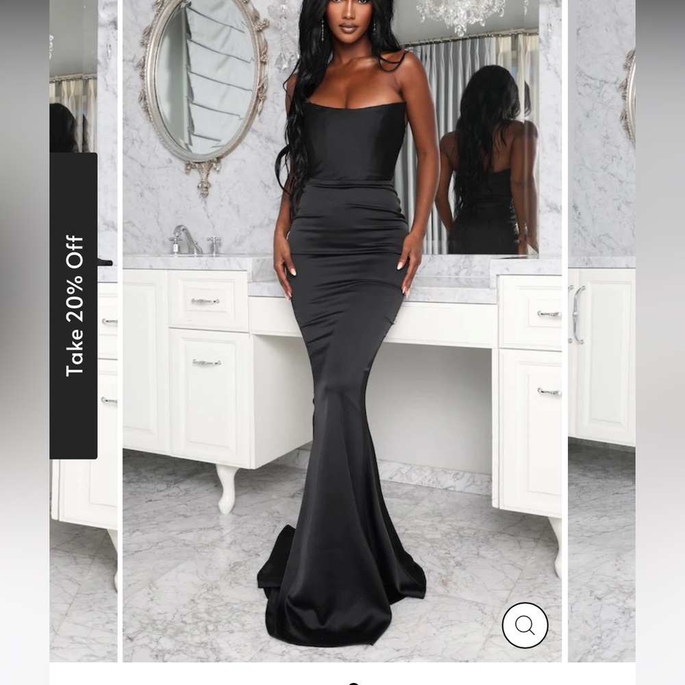 Chic Strapless Black Evening Dress